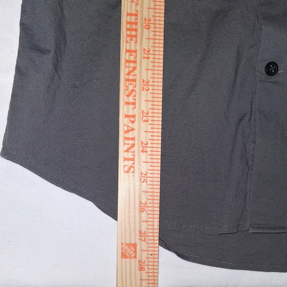 EXPRESS 1MX EUC Sz. S (14-14 1/2) Dark Gray Long Sleeve Button Down Dress Shirt. - Picture 7 of 11